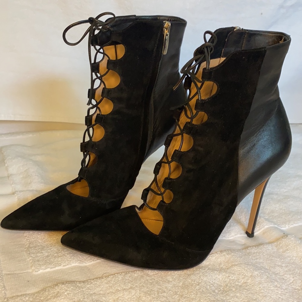 Gianvito Rossi Lace-Up Stiletto Booties